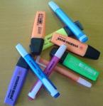 Highlighters are handy to have with you to mark what sessions you want to attend at a conference.