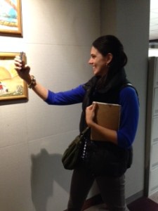 One of my colleagues is caught taking a selfie (Photo by Jenn Atkins).