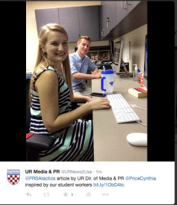 While I want to teach my student workers, I often learn just as much from them. They inspired me to write an article for PRSA Tactics and to write this blog. 